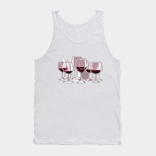 Elegant Wine Glass Symphony Illustration No. 655 Tank Top